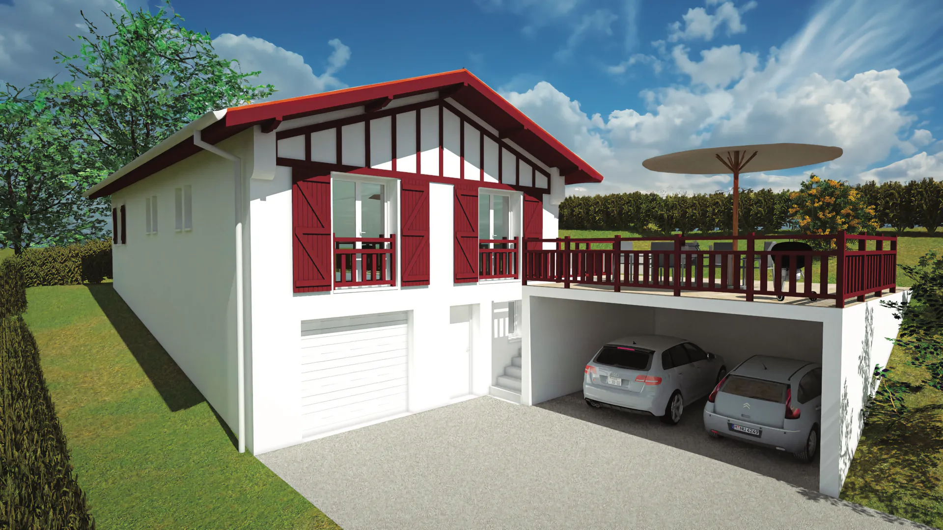 Vue 3D, Maison à Lahonce, Pays Basque